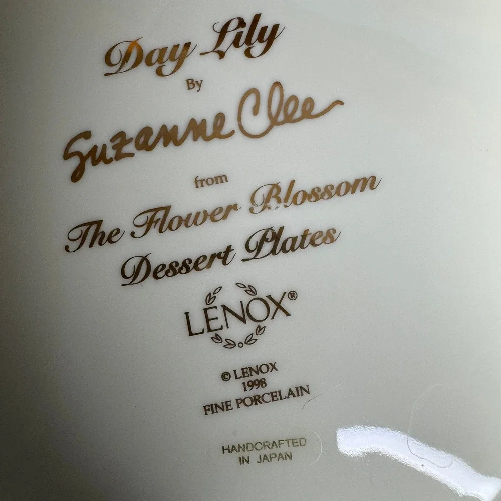Lenox Suzanne Clee Flower Blossom Dessert‎ Plates Set of 4 Fine Porcelain 1998